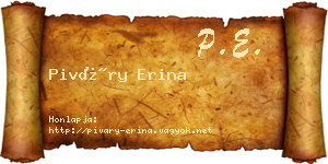 Piváry Erina névjegykártya